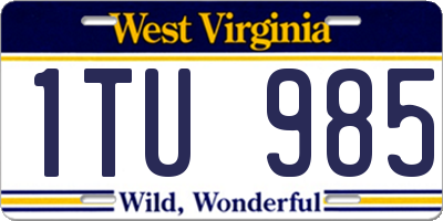 WV license plate 1TU985