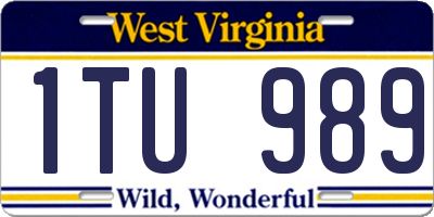 WV license plate 1TU989