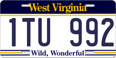 WV license plate 1TU992