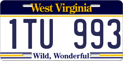 WV license plate 1TU993