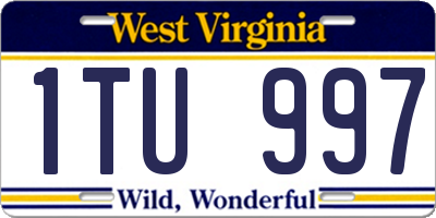 WV license plate 1TU997
