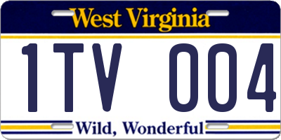 WV license plate 1TV004