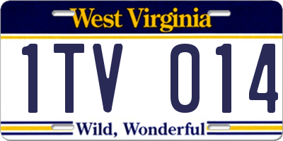 WV license plate 1TV014