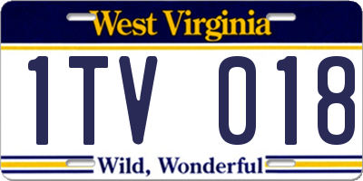 WV license plate 1TV018