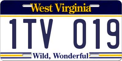 WV license plate 1TV019