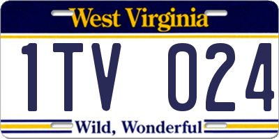 WV license plate 1TV024