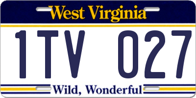 WV license plate 1TV027