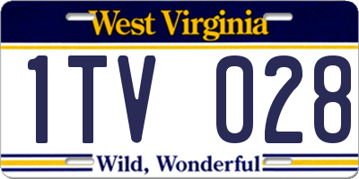 WV license plate 1TV028