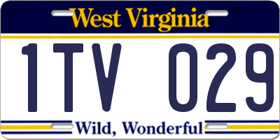 WV license plate 1TV029