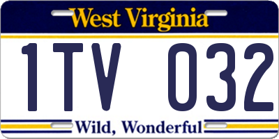 WV license plate 1TV032