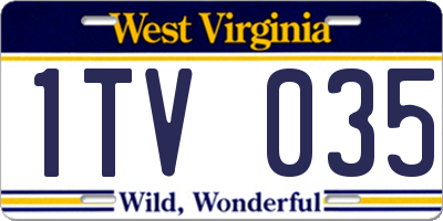 WV license plate 1TV035