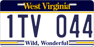 WV license plate 1TV044