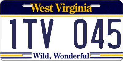WV license plate 1TV045