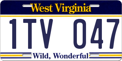 WV license plate 1TV047