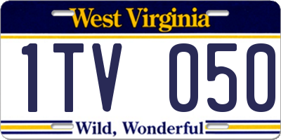 WV license plate 1TV050