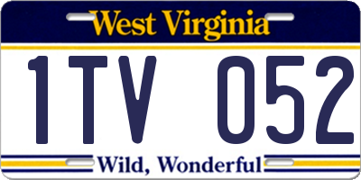 WV license plate 1TV052