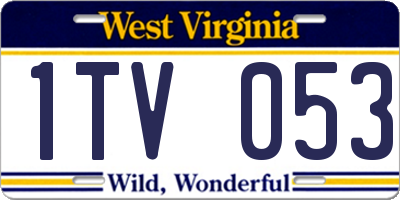 WV license plate 1TV053
