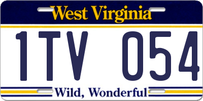 WV license plate 1TV054