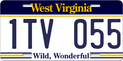 WV license plate 1TV055
