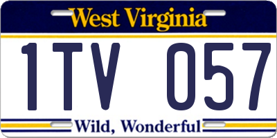 WV license plate 1TV057