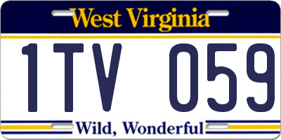 WV license plate 1TV059