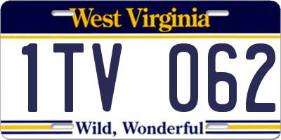 WV license plate 1TV062