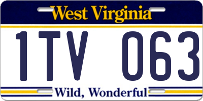 WV license plate 1TV063