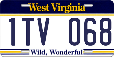 WV license plate 1TV068