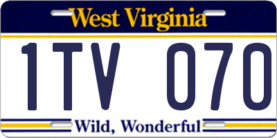 WV license plate 1TV070