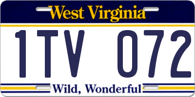 WV license plate 1TV072