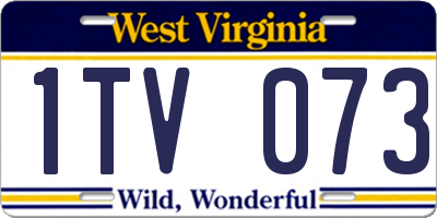 WV license plate 1TV073