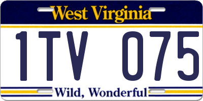 WV license plate 1TV075