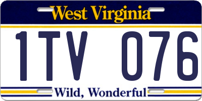WV license plate 1TV076