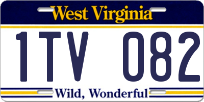 WV license plate 1TV082