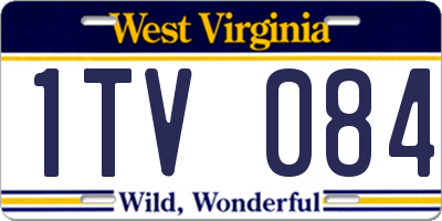 WV license plate 1TV084
