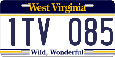 WV license plate 1TV085