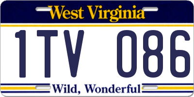 WV license plate 1TV086