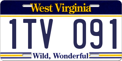 WV license plate 1TV091
