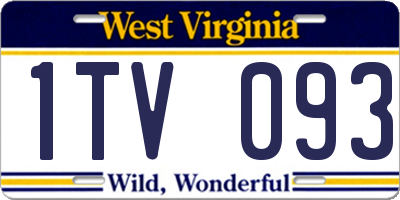 WV license plate 1TV093