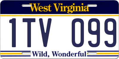 WV license plate 1TV099