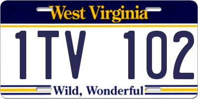 WV license plate 1TV102