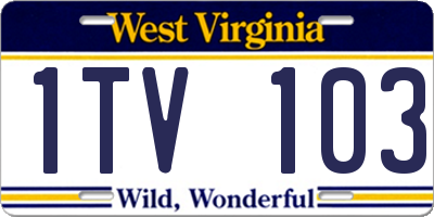 WV license plate 1TV103