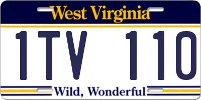 WV license plate 1TV110
