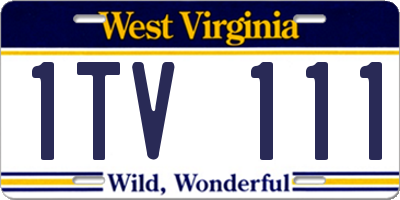 WV license plate 1TV111