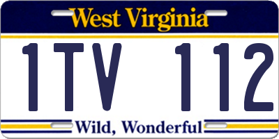 WV license plate 1TV112
