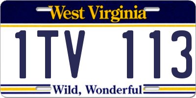 WV license plate 1TV113