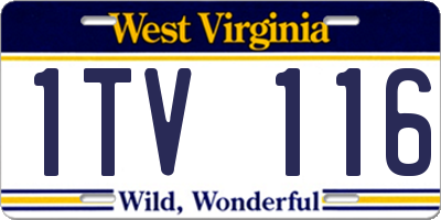 WV license plate 1TV116