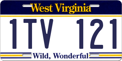 WV license plate 1TV121