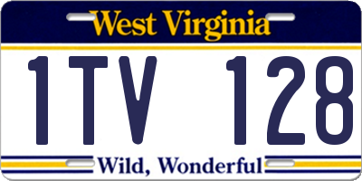 WV license plate 1TV128