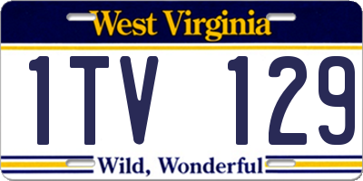 WV license plate 1TV129